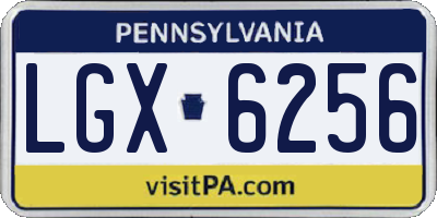 PA license plate LGX6256
