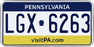 PA license plate LGX6263