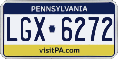 PA license plate LGX6272