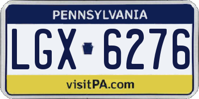 PA license plate LGX6276