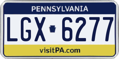 PA license plate LGX6277