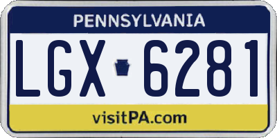 PA license plate LGX6281