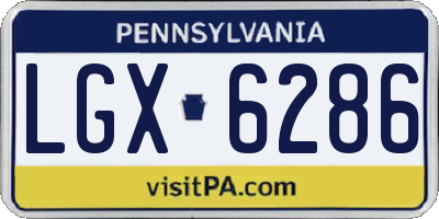 PA license plate LGX6286