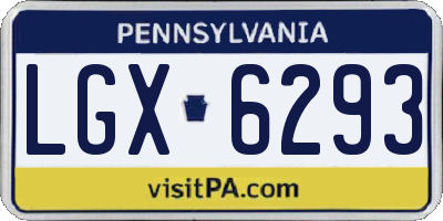 PA license plate LGX6293