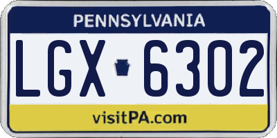 PA license plate LGX6302