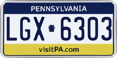 PA license plate LGX6303