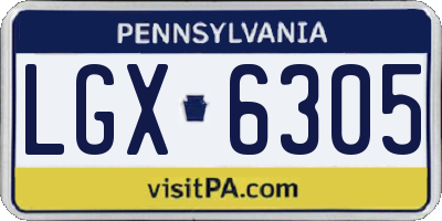 PA license plate LGX6305