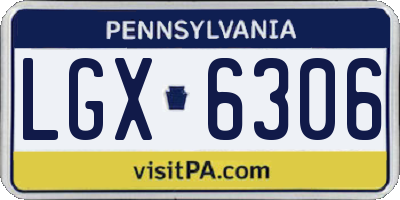 PA license plate LGX6306