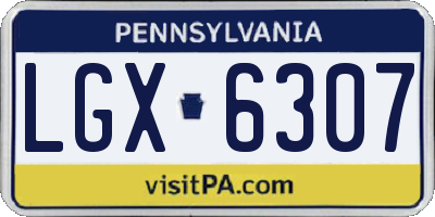 PA license plate LGX6307