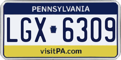 PA license plate LGX6309
