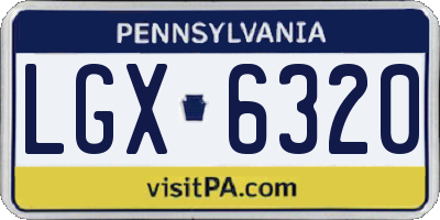 PA license plate LGX6320