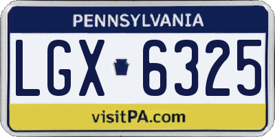 PA license plate LGX6325