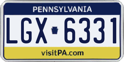 PA license plate LGX6331