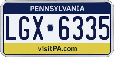PA license plate LGX6335