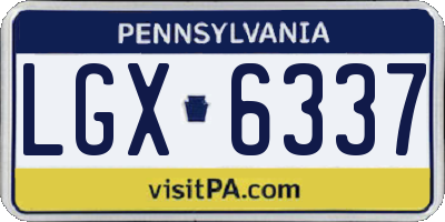 PA license plate LGX6337