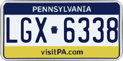 PA license plate LGX6338