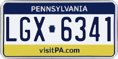 PA license plate LGX6341