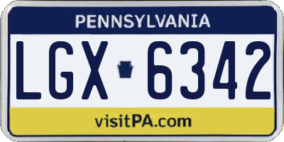 PA license plate LGX6342