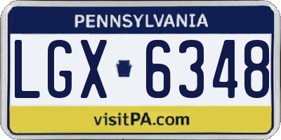 PA license plate LGX6348