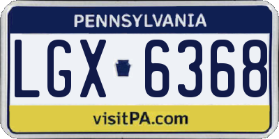 PA license plate LGX6368