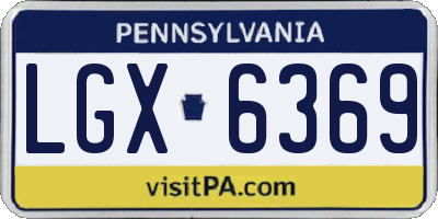 PA license plate LGX6369