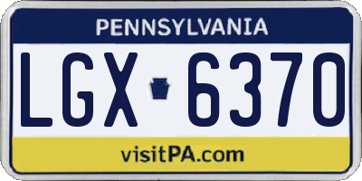 PA license plate LGX6370