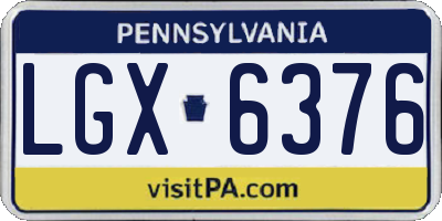 PA license plate LGX6376