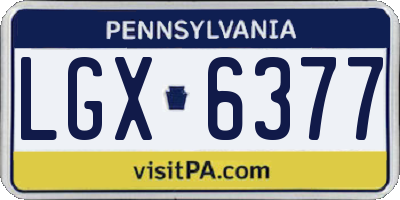 PA license plate LGX6377