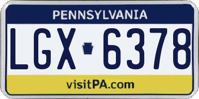 PA license plate LGX6378