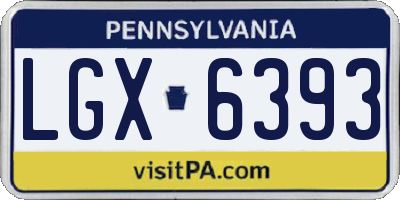 PA license plate LGX6393