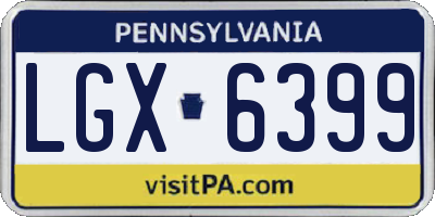 PA license plate LGX6399