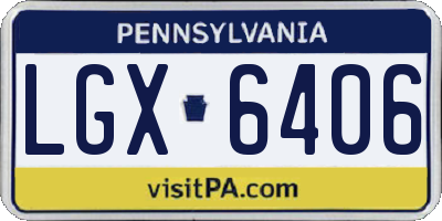 PA license plate LGX6406