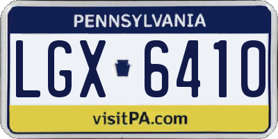 PA license plate LGX6410