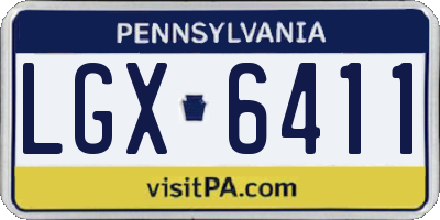 PA license plate LGX6411
