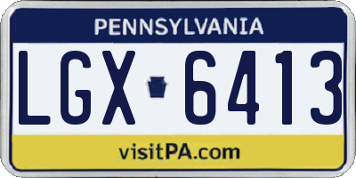 PA license plate LGX6413