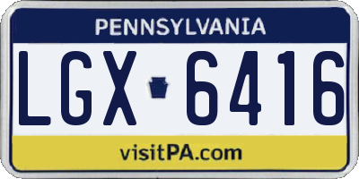 PA license plate LGX6416