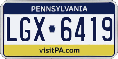 PA license plate LGX6419