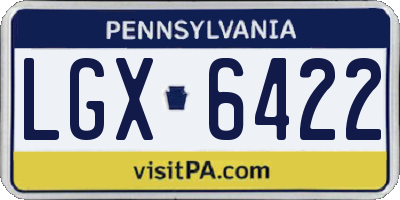 PA license plate LGX6422