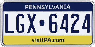 PA license plate LGX6424