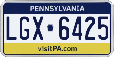 PA license plate LGX6425