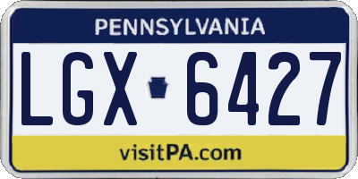 PA license plate LGX6427