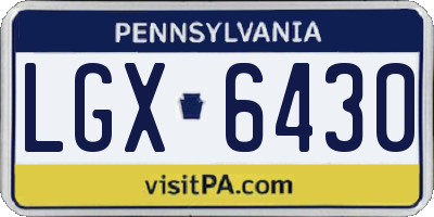 PA license plate LGX6430