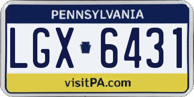 PA license plate LGX6431