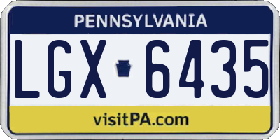 PA license plate LGX6435
