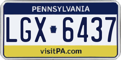 PA license plate LGX6437