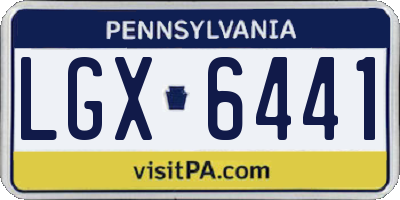 PA license plate LGX6441