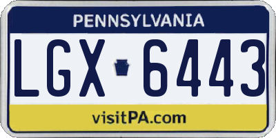PA license plate LGX6443