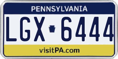 PA license plate LGX6444