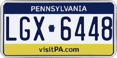 PA license plate LGX6448