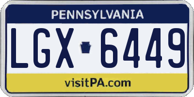 PA license plate LGX6449